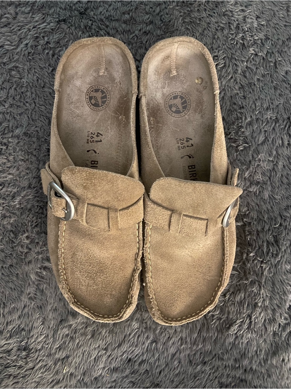Birkenstock Women’s Suede Mules Slip on’s in Taupe/Brown